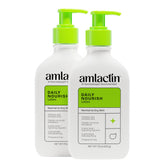 Amlactin front pump bottles showing 12% lactic acid and two-pack convenience