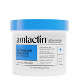 Amlactin tub front view showing packaging and 12 oz size benefits