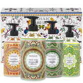 AnatoliaDaphne front packaging of four-scent mosaic hand soap set showcasing elegant bottles and pumps