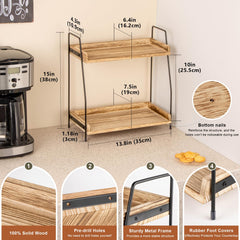 ANBOXIT close-up of wooden shelf grain and iron frame showing durable finish