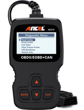 ANCEL AD310 front view showing rugged housing and buttons for easy diagnostics