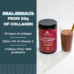 Ancient Nutrition chocolate collagen mixed in coffee for daily use
