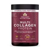 Ancient Nutrition front packaging showing unflavored collagen powder for versatile use