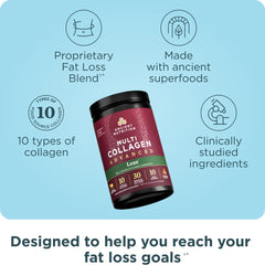 Ancient Nutrition open jar with scoop showing measured serving convenience