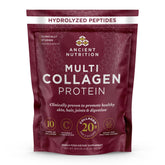 Ancient Nutrition front packaging showing product name and neutral design benefit convenience