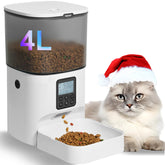 ANDOLL HOME front view of automatic cat feeder showing dispenser and bowl, reliable portioning