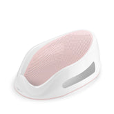 Angelcare pink bath support front view showing ergonomic cradle and calm baby benefit