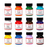 Angelus kit front packaging showing 12 colors and clear labels for easy selection