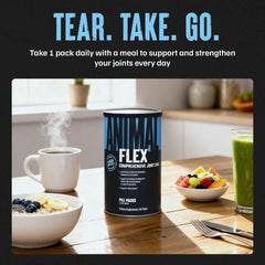 Animal Flex pill packs held in hand illustrating travel-ready convenience and dosing ease
