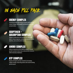 Animal M‑Stak close up of sealed pill pack highlighting portability benefit