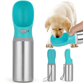 Anipaw front view stainless steel bottle showing compact travel-ready design and durability