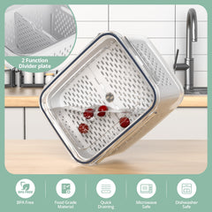 Anysig contents layout with removable colanders and divider plates for organization