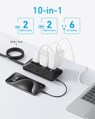 Anker flat plug detail demonstrating compact design that saves adjacent outlet space