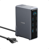 Anker Prime front view showing ports and neat desktop organization