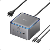 Anker Prime TB5 front view showing ports and compact design for organized workspace