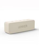 Anker Soundcore 2 front view showing speaker grille and stereo drivers for clear sound