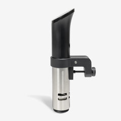 Anova Culinary adjustable clamp mounted on a pot demonstrating secure fit and stability