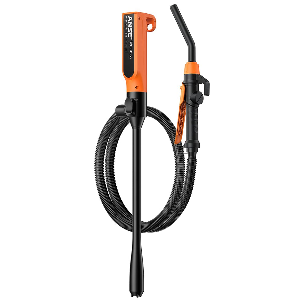 ANSE X1 Ultra front view showing compact cordless pump and nozzle benefit quick fueling
