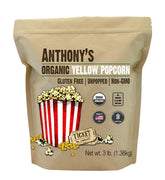 Anthony's 3 lb bag front view showing organic non-GMO label and packaging benefits