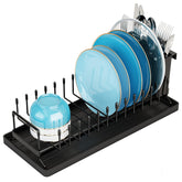 ANTOPY front view compact dish rack showing organized plates and space-saving benefit