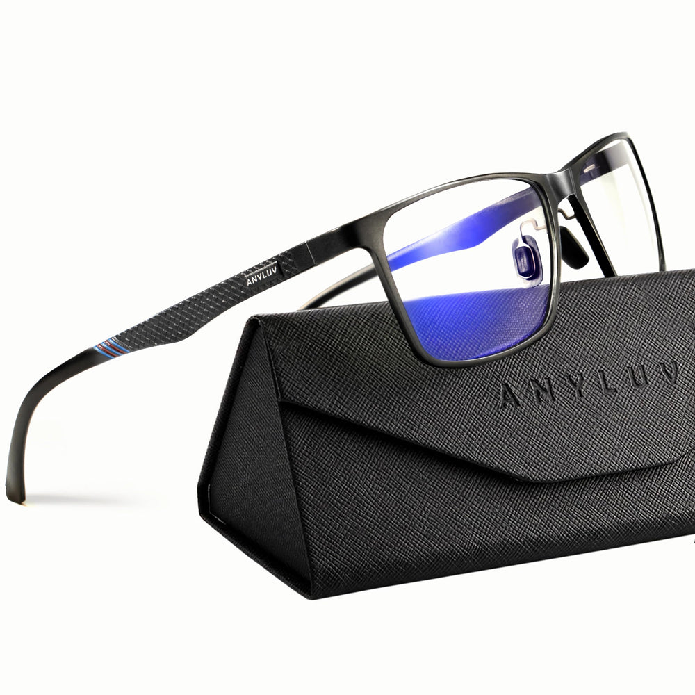 ANYLUV front packaging showing glasses and case, protecting screens
