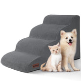 aodisman front view of 4-step pet stairs showing stable design and easy access