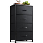 AODK small dresser front view showing compact four-drawer storage and sleek black finish