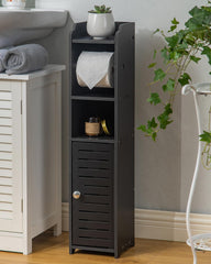 AOJEZOR front view of freestanding holder showing slim profile and tidy storage benefit