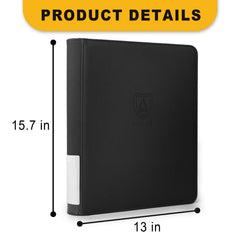 Aokna binder open with double-sided pages displaying organized toploader cards
