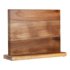 Aomiesen front view of acacia magnetic knife block showing neat storage benefit