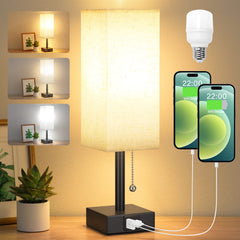 aooshine front view bedside lamp showing compact silhouette and soft glow