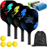 AOPOUL front view of four wooden paddles showing color variety and value