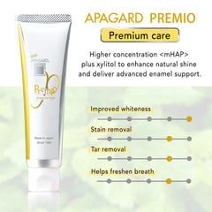 APAGARD Premio brushing in-hand demonstrating gentle technique for brighter teeth benefit