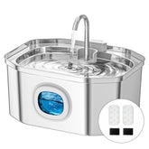 APAUK front view of stainless steel fountain showing sleek design and easy access