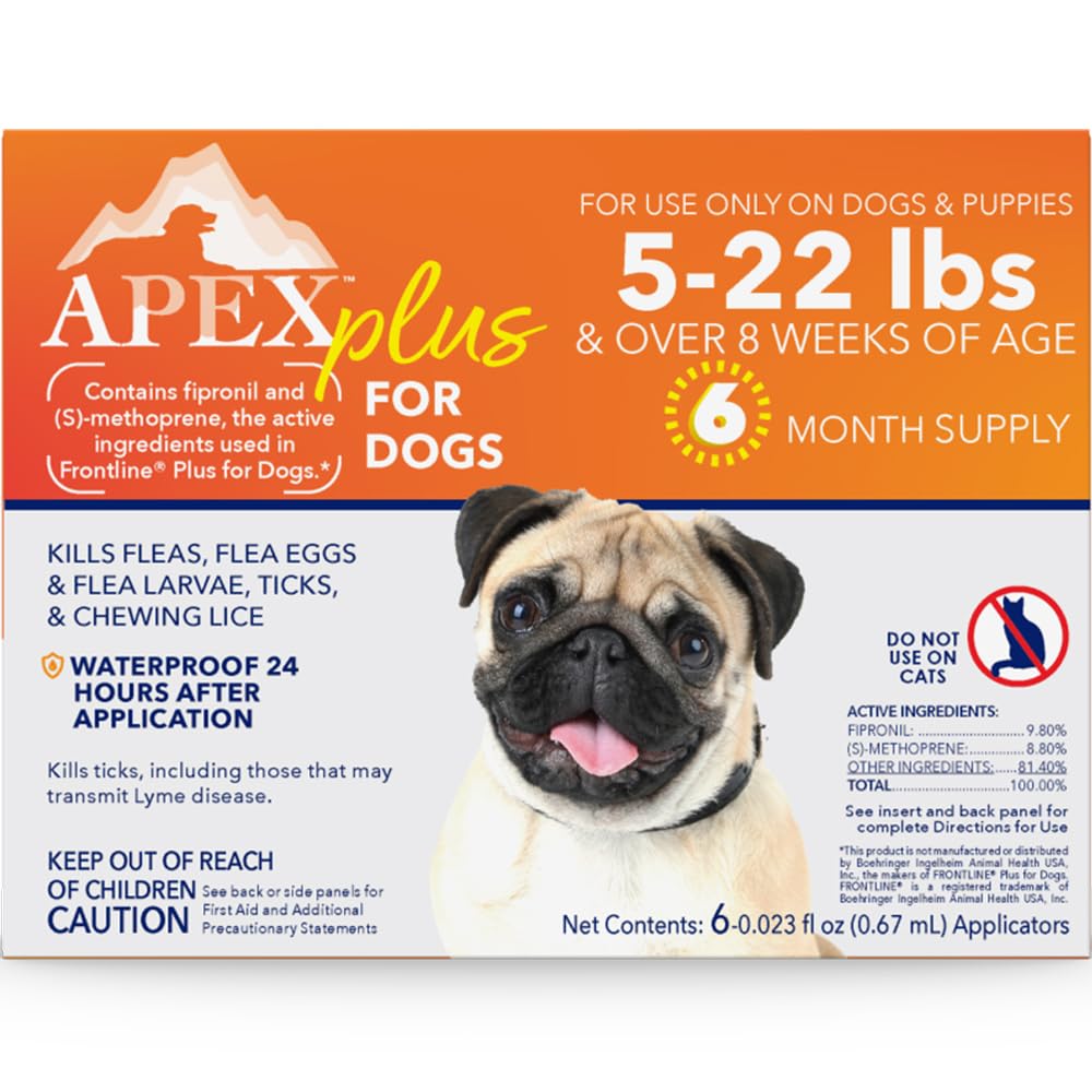APEX ANIMAL HEALTH front packaging showing small-dog six-month supply protection