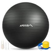 APEXUP exercise ball front view showing full shape and stability benefit