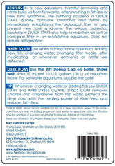 API Quick Start label closeup highlighting directions and patented bacteria benefit