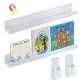 Apipi front view shelf on whiteboard showing tidy book storage benefit