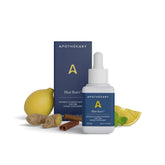 Apothékary Blue Burn front packaging showing bottle and label with benefits