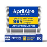 AprilAire 110 front packaging showing product and benefits for easy identification