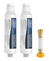 AQUA CREST front view of inline filter showing compact design and portability
