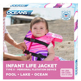 Aqua LEISURE Oceans 7 front view showing secure buckles and bright color for visibility