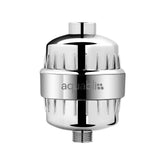 Aquabliss SF100 chrome front profile showing sleek housing and easy-fit benefit