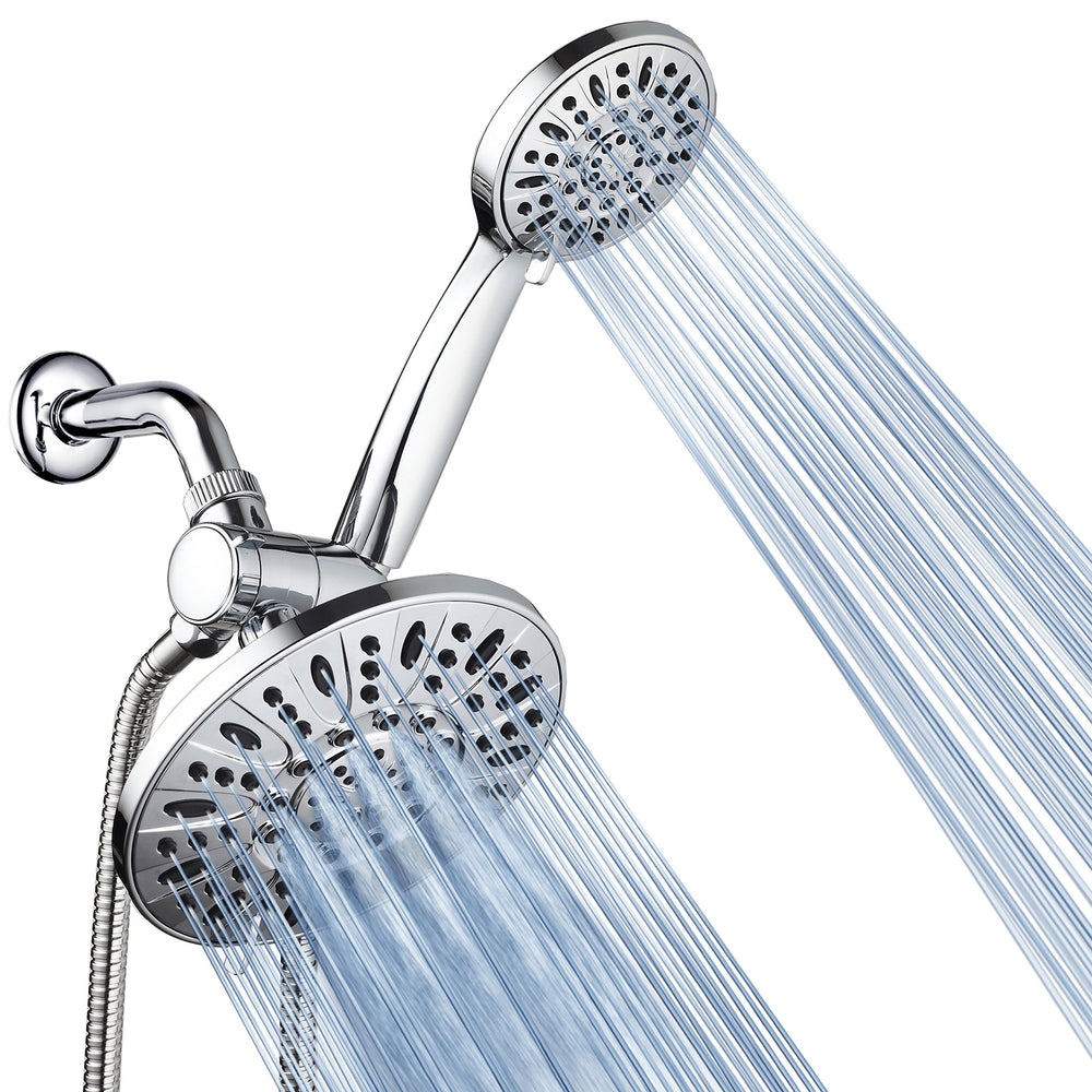 AquaDance 7-inch rainhead front view showing full coverage and spa-like spray