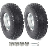 AR-PRO front view of wheel assembly showing solid tire and durable rim, ensures reliable replacement