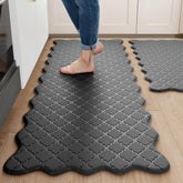 Arenarug front view of both scalloped mats showing coverage and style