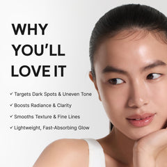 ARENCIA serum texture on fingertip showing fast-absorbing, non-sticky finish