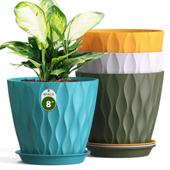 Areutxbis front view of 8-inch pot shows sturdy design and modern style
