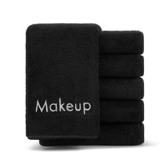 Arkwright front view of black makeup remover cloth showing neat edges and sizing benefit