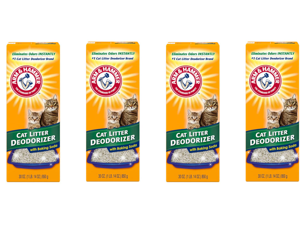 ARM & Hammer front packaging showing four 30 oz boxes and product name benefit